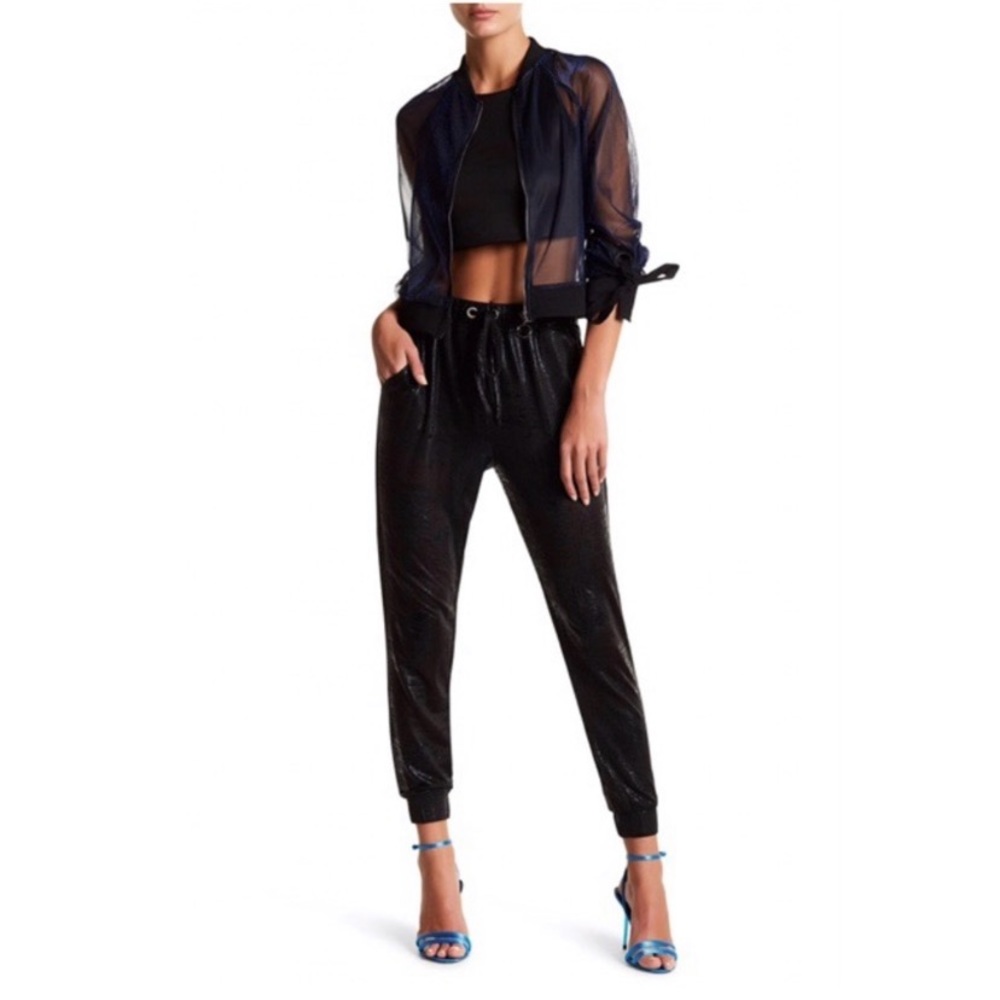 Ooberswank black shimmery joggers